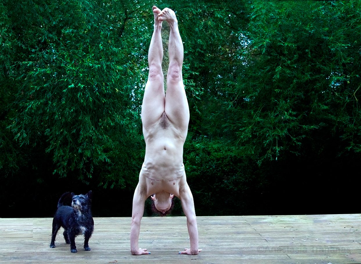 transgender, naked photography, portrait, colour photography, naked britain, doing a handstand